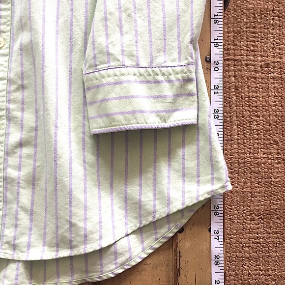 RALPH LAUREN BRAND 100% COTTON STRIPED SLIM FIT BUTTON DOWN OXFORD SHIRT TOP 8 M - Picture 9 of 10